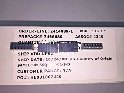 (19 PIECE LOT) SSQ-107-01-S-D, SMATEC, CONN RCPT 14POS 0.1 GOLD PCB, ROHS