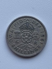 1951 Great Britain Circulated 2 Shilling Florin George VI Coin!