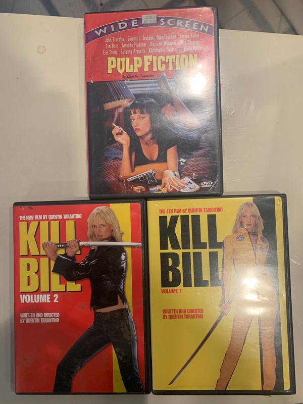 3 KILL BILL and PULP FICTION by TARANTINO DVD lot Uma Turman