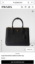PRADA Saffiano Tote Purse Black Leather