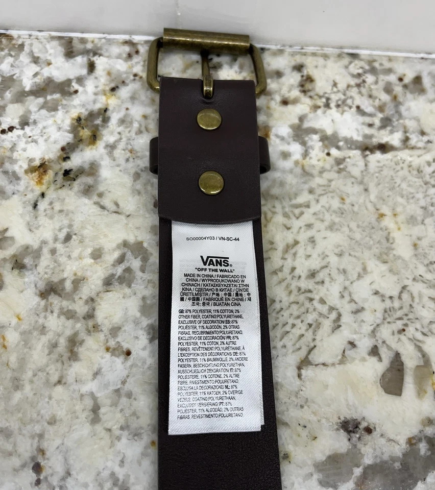 NUEVO VANS Off The Wall Cinturón Marrón Talla 32 Foto 3 de 4