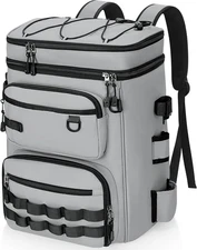 Fishing Tackle Backpack, Lightweight Waterproof Tackle Box Bag with Rod Holders