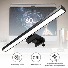 LED Desk Lamp with Monitor Clip, Dimmable USB-Powered, 33 to 19.69 in