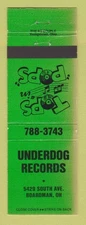 Matchbook Cover - Underdog Records Boardman OH WEAR