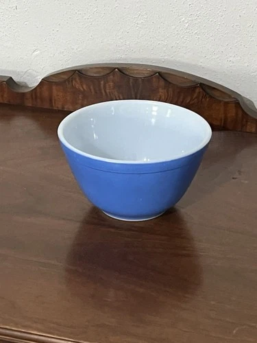 Vtg Pyrex 401 Primary BLUE Mixing Nesting 1 1/2 Pint Bowl Pyrex Ovenware GUC