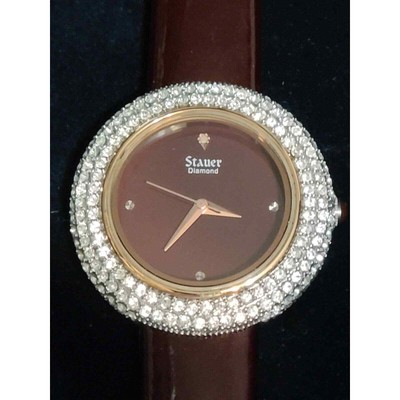 Stauer Women\'s Diamond Watch Brown Face Smooth Leather Wrist Band SR130BR NEW il_fullxfull.6702302243_21mo.jpg main image 4
