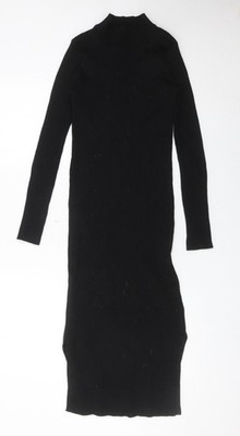 New Look figurbetontes Midi-Strickkleid Damen schwarz Größe 10