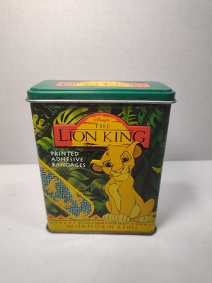 Vintage Disney Lion King Band-Aid Tin Kid Care Empty Case Simba Collectible