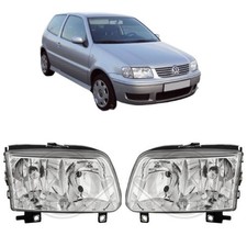 2x Scheinwerfer H7/H1 links + rechts für VW Polo 6N2 1999-2001 Frontscheinwerfer