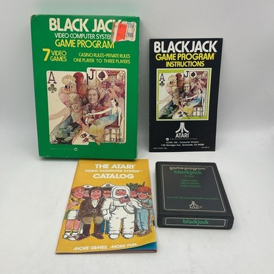 Vintage Boxed Atari 2600 Game Black Jack Tested & Working 