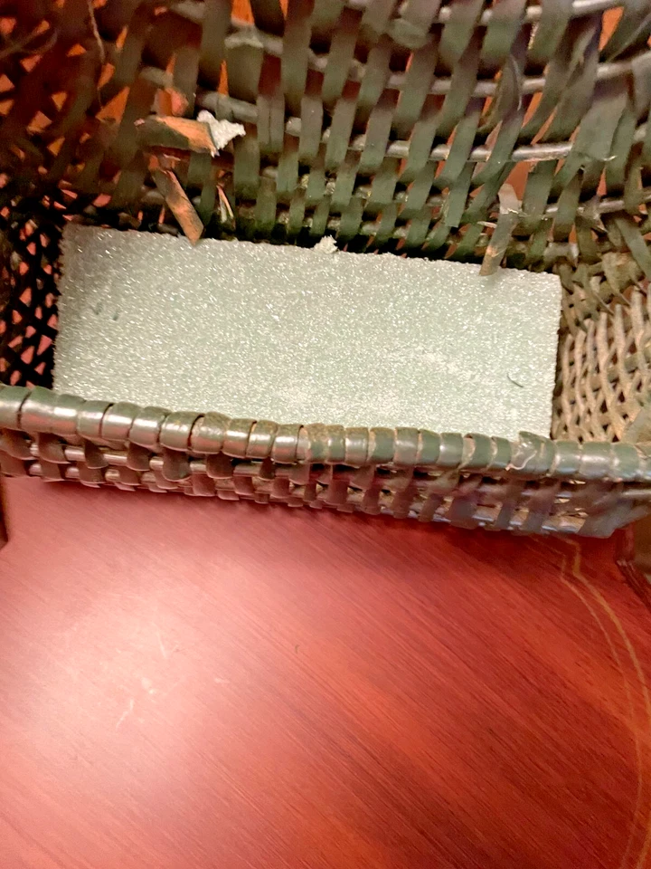 CESTA DE FLORES VINTAGE DE PAREDE DE VIME PENDURADA Verde Vintage DECORAÇÃO - Imagem 4 de 4