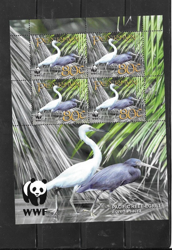 PENRHYN #468a SOUVENIR SHEET 4 MNH MINT 2008 XF  EGRET BIRD PICTORIAL PISTAMPS