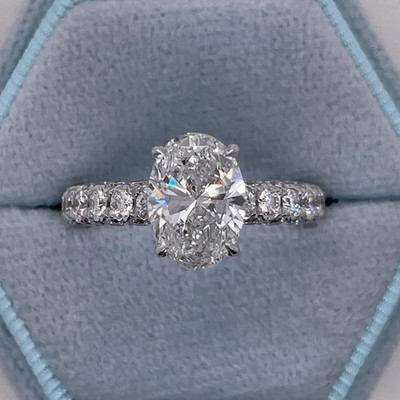 5.00 Ct Oval-Cut EF/VS1 Lab Grown Diamond Engagement Ring 14k White Gold