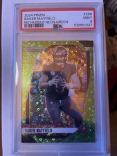 2024 prizm football Baker Mayfield no huddle neon green mint 9