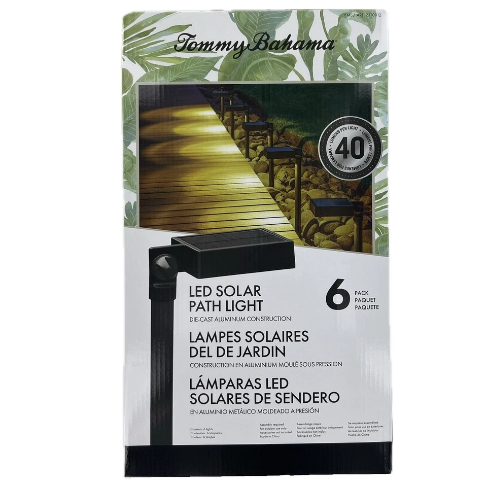 TOMMY BAHAMA SOLAR LED PATH LIGHT (PACK OF 6) - BLACK - Image 4 of 4