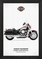 Harley Davidson Hydra Glide Revival gerahmtes Wandbild Poster Leinwanddruck Bild