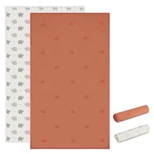 Vegan Leather Baby Changing Mat - Wipeable Portable Rainbow Elephant-2PCS