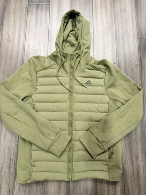 Adidas Varilite Hybrid Down Jacket Insulated Hoodie Men's GT9199 Olive Sz M