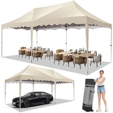 10×20ft Pop up Canopy Tent Heavy Duty Waterproof Vendor Gazebo Thickened Frame