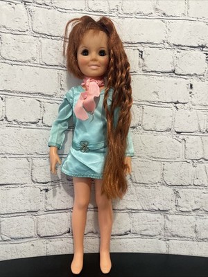 CRISSY by Ideal Toy Corp 1969 Growing hair Crissy Doll redhead Blue Dress