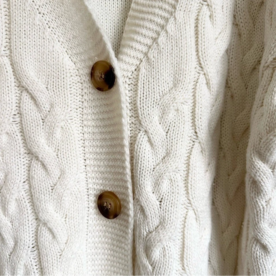 Sanctuary | Suéter cárdigan tejido Preppy otoño crema acogedor para mujer talla grande usado en excelente estado Foto 3 de 4