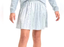 Cat Jack Girls Party Silver Pleated Skirt Size XS 4/5