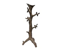 Tree Branch Candle Holder Rustic Cast Metal Tabletop Centerpiece 15" Candlestick