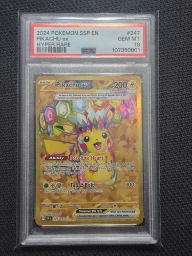 2024 POKEMON SSP EN-SURGING SPARKS HYPER RARE #247 PIKACHU EX PSA 10