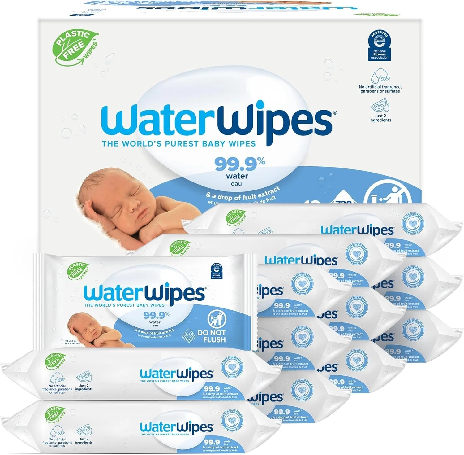Plastic-Free Original Baby Wipes 99.9% Water Based Unscented 720 Count
Opens in a new window or tab