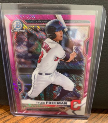 Tyler Freeman 2021 Topps Bowman Chrome Mega Pink Mojo Refractor 165/199 #BCP-182