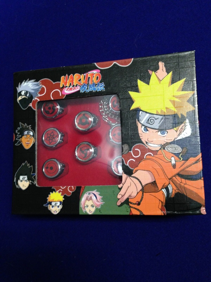 Naruto Akatsuki Rings Pendant Member's Ninja Rings Cosplay 10 Pc