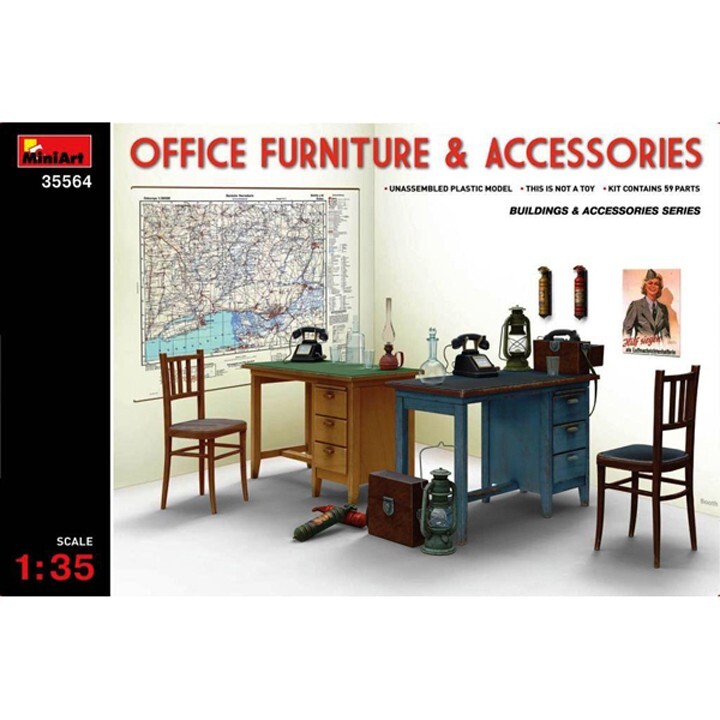 Miniart #35564 1/35 Office Furniture & Accessories | eBay