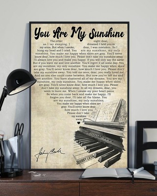 Johnny Cash You Are My Sunshine Lyric Song Signed Cute Decor Poster No Framed Ebay