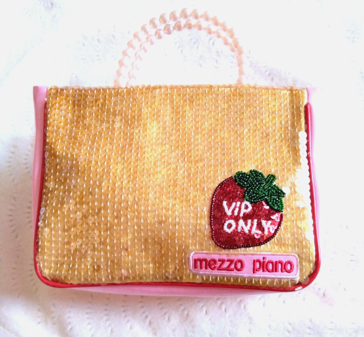 Mezzo Piano Hand bag Sequins Beads Berrie Cake Strawberr Novelty