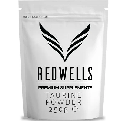 Taurine Powder REDWELLS No Additives Amino Acid GMO Free Vegan - 250g Pack