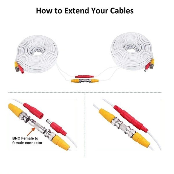 DVR Cable Video Power BNC RCA Cable CCTV Security Camera DC Power