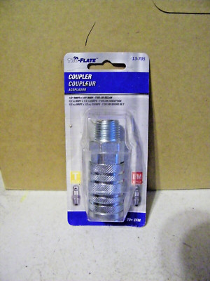Tru-Flate Coupler Steel 1/2'' MNPT x 1/2'' 13-705