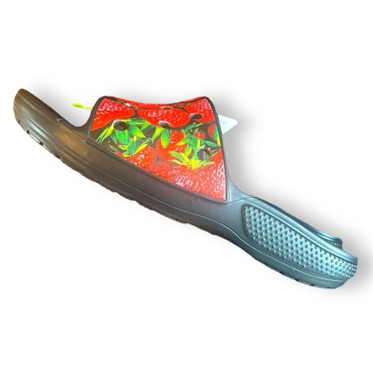 Crocs Classic Hyperreal Slide Sandals Strawberries Black Red 208376-643  M11 Buy Crocs Unisex Adult Classic Slide 208376-643 Red/Black  main image 4