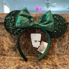 Ears Edition Minnie Mouse Emerald Green Sequins Disney Parks Headband