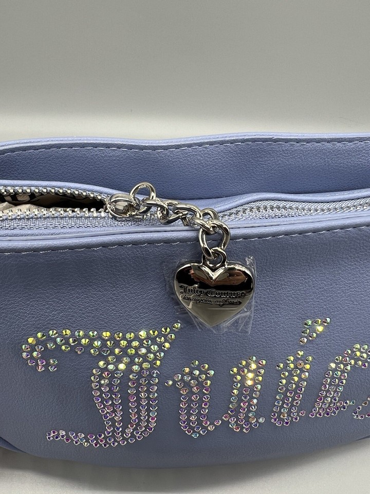 Juicy Couture Slate Blue Be Classic II Rhinestone Shoulder Bag Purse