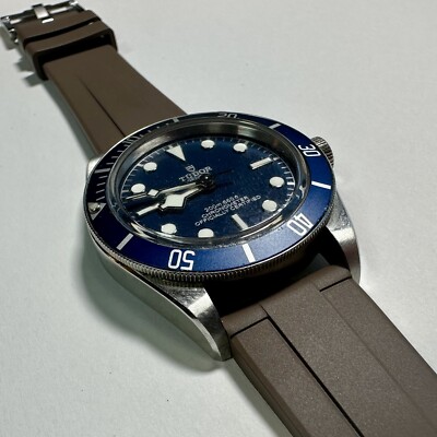 20mm BROWN Vulcanized Caoutchouc rubber Strap Straight OMEGA SEAMASTER