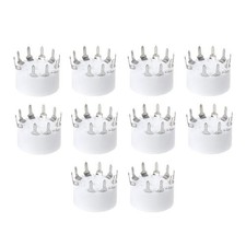 10x 9-pin Outlet Electronic Tube Ceramic Sockets Silver Plated Tube Holder