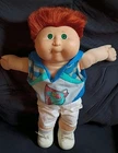 Vintage 1989 Designer Line Cabbage Patch Kid Boy Red Head Buzz Cut Green Eyes
