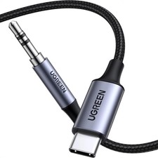 UGREEN USB C to Aux Type C 3.5mm Audio Adapter Hi-Fi Stereo 3.3FT, Grey