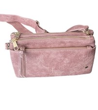 Stylish Vegan Leather Crossbody Bag-Multi Zipper Pockets, Adjustable Strap Purse