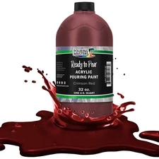 Pouring Masters Crimson Red 32-Ounce (Quart) Water-Based Acrylic Pouring Paint