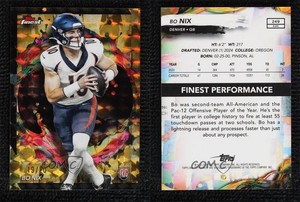 2024 Topps Finest Rare Gold Geometric Refractor /20 Bo Nix #249 Rookie RC