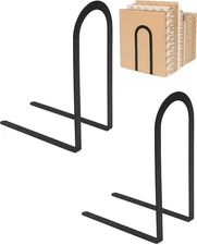 Large Decorative Bookends - Modern Minimalist Metal Holders for Stylish Shelves