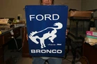 Vintage Ford Bronco Since 1966 4WD Truck Dealership Tin Tacker Metal Sign