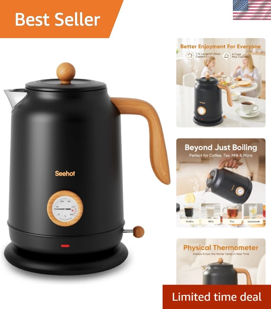 1.7L 57.oz Electric Kettle with Thermometer, 1200W Large Electric Tea kettle ...
Opens in a new wind